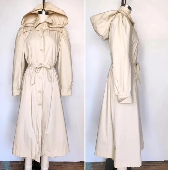 Vintage | Jackets & Coats | Vintage Hooded Trench Coat With